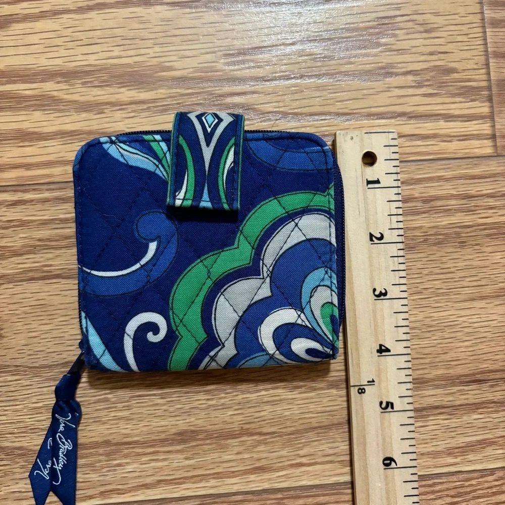 Y2K Vera Bradley Mediterranean Blue Floral Paisley Retired Small Wallet - Picture 3 of 5